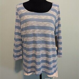 Absolutely Famous Size Medium Blue Striped Shirt